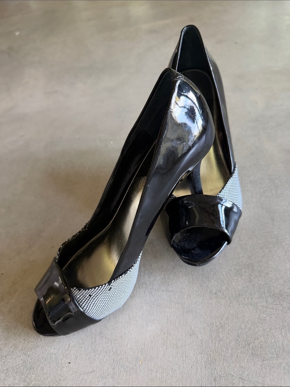 Alfani shoes Heels size 7 herringbone Open toe - Picture 11 of 12